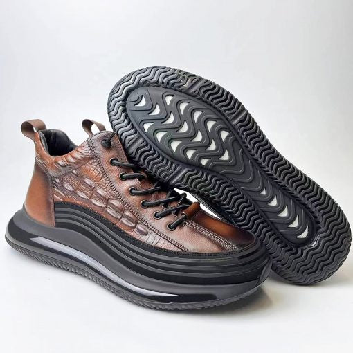 Zapatillas casuales antideslizantes con estampado de cocodrilo para hombre